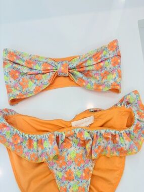 Love Shack Fancy Tallie Floral Ruffle Bikini Set- Size Small